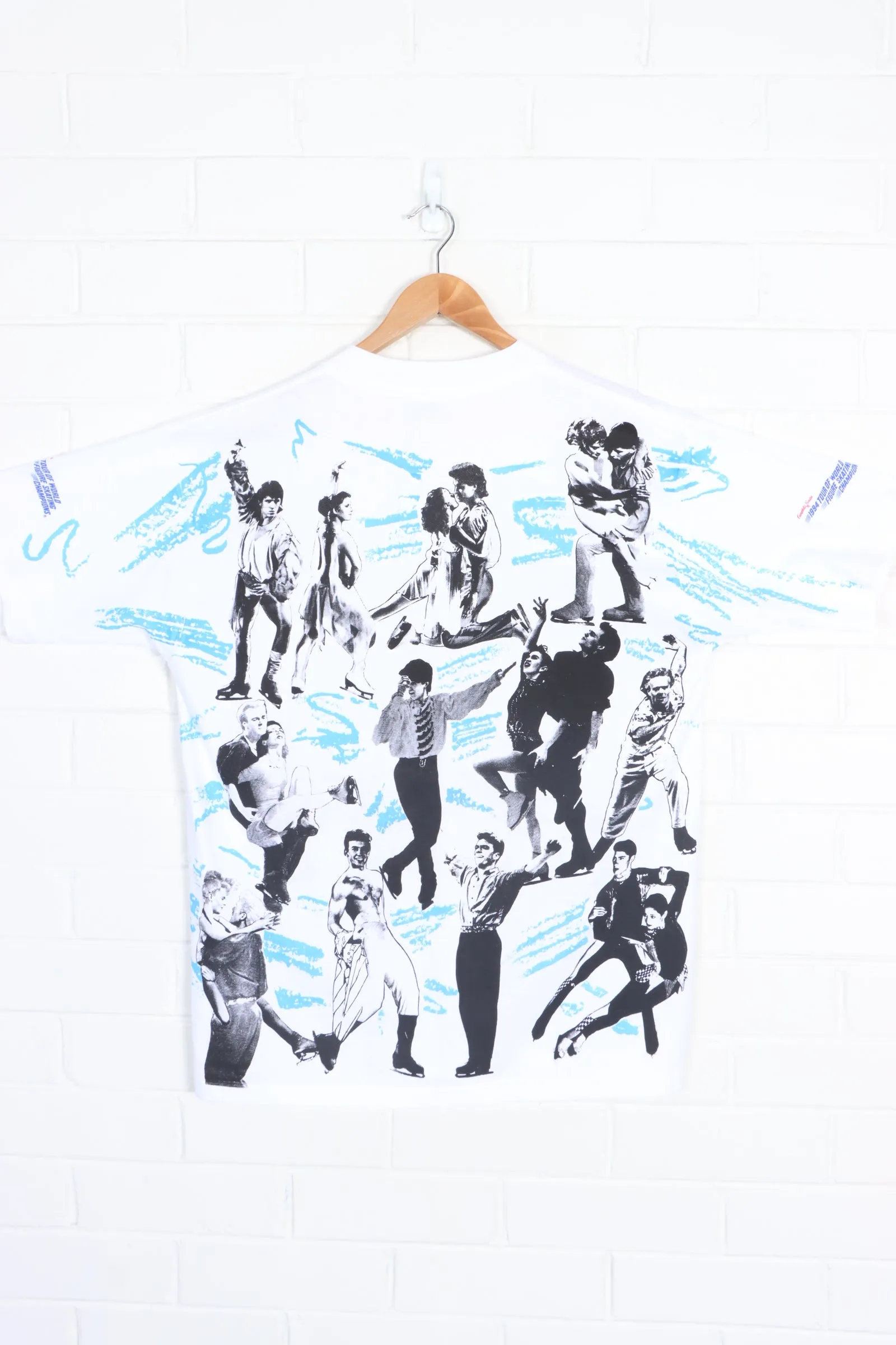 1994 Figure Skating Champions All Over Single Stitch T-Shirt USA Made (L)