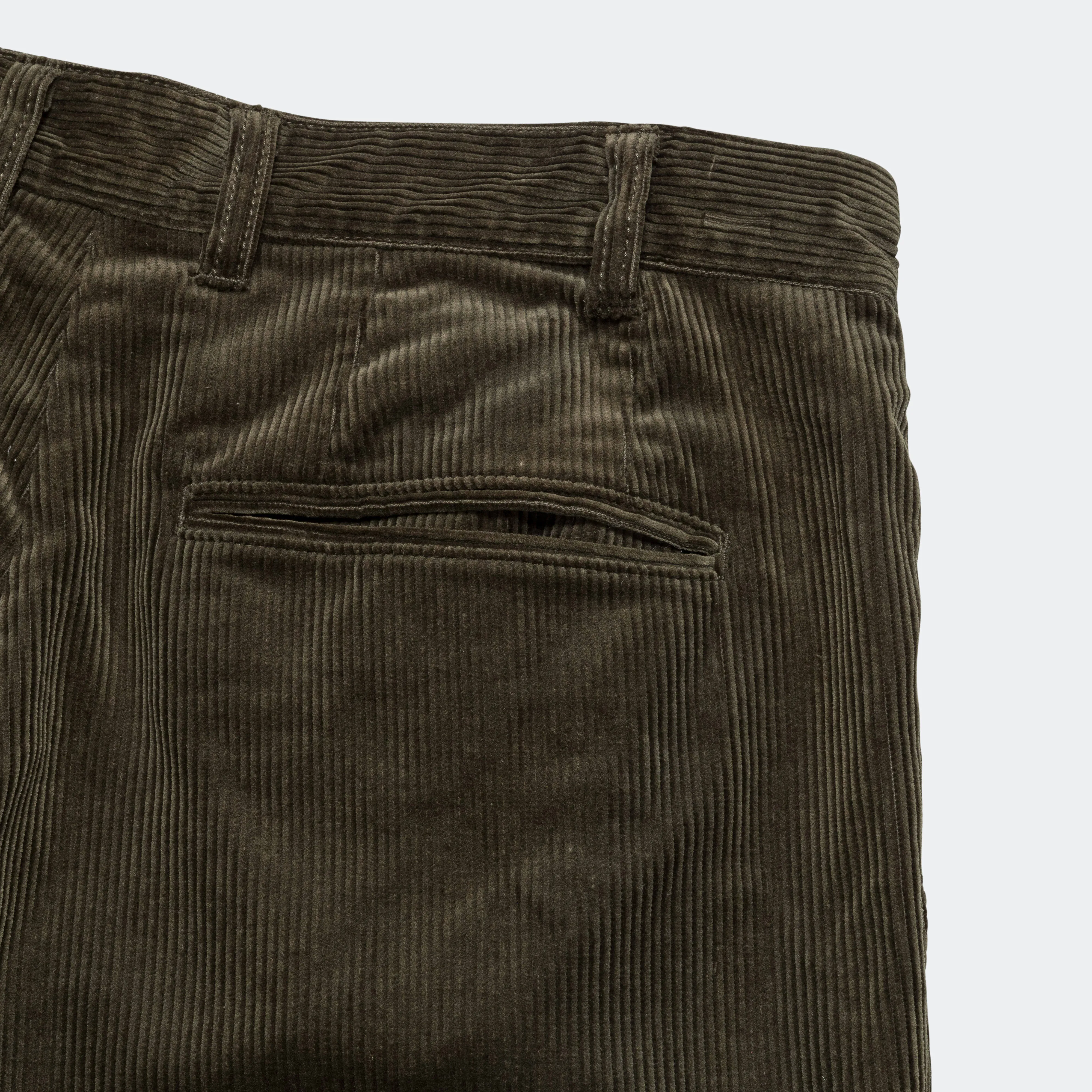 2 Pleats Trousers Corduroy - Dark Green