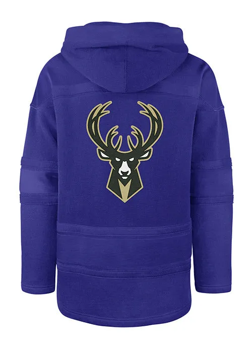 '47 Brand 2022-23 City Edition Lacer Pregame Milwaukee Bucks Hooded Sweatshirt