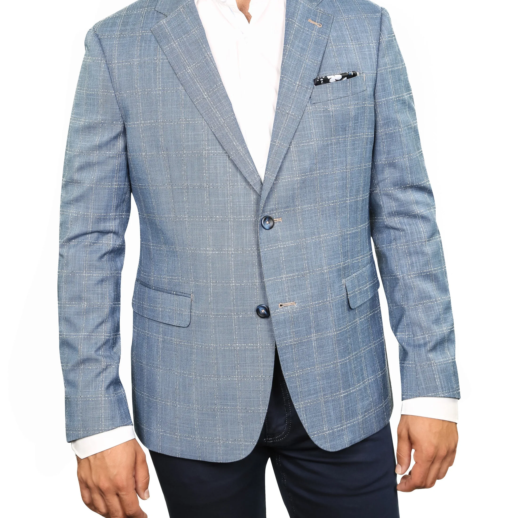 7 Downie St. - Oricle Blue Plaid Blazer