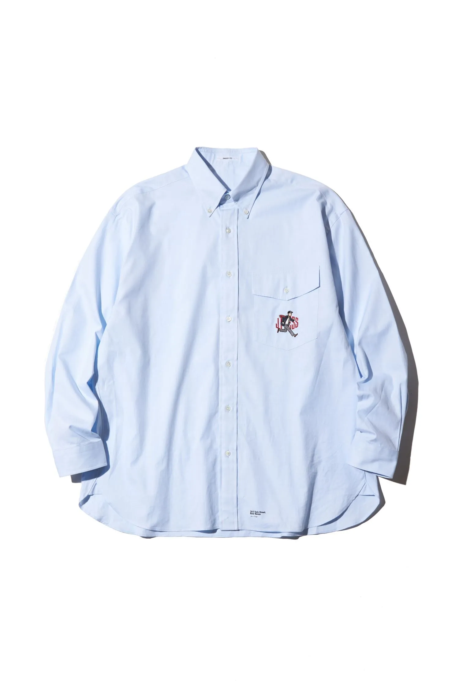 AARON CHANG BAGGY FIT OXFORD SPORT SHIRT - BLUE