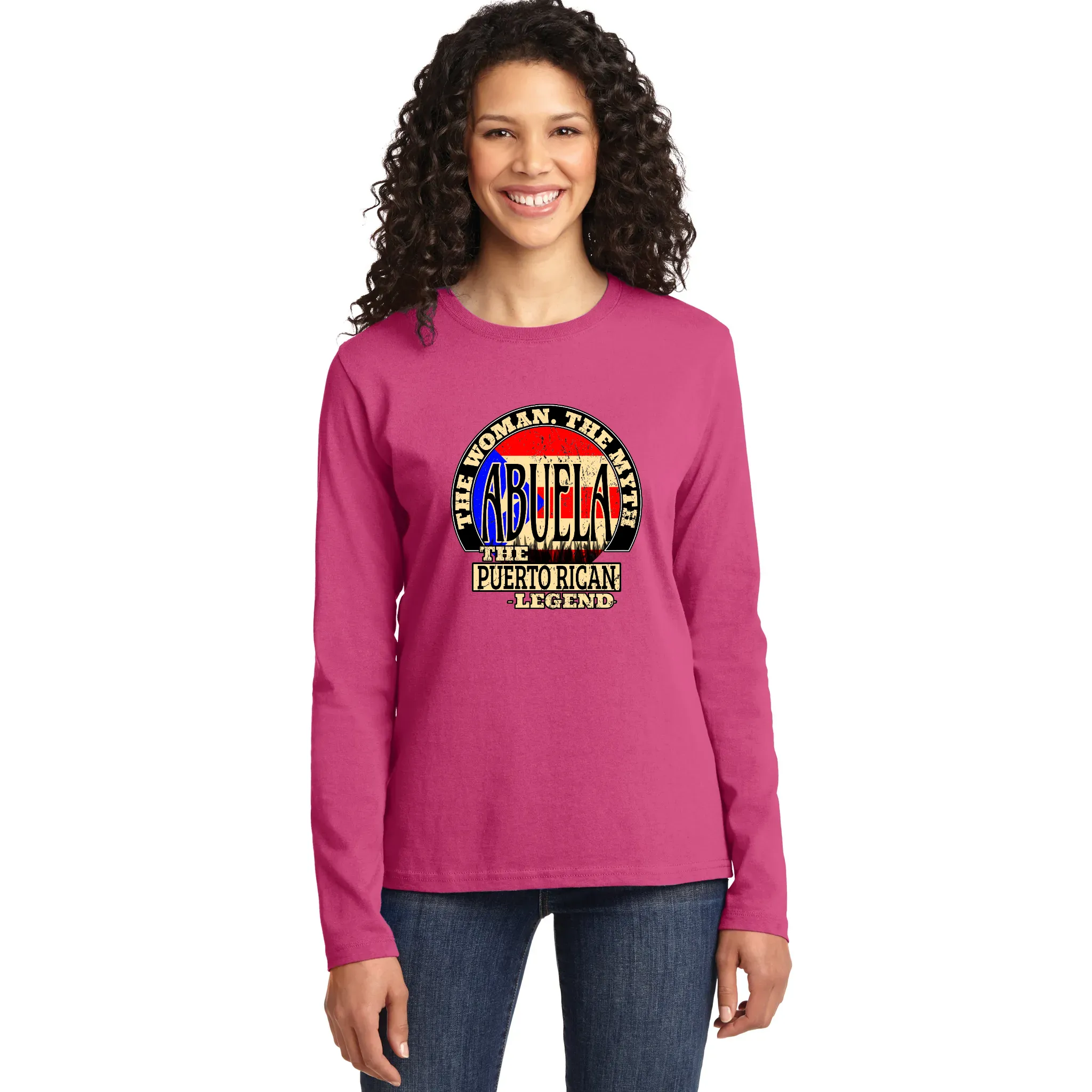 Abuela The Legend Ladies Missy Fit Long Sleeve Shirt