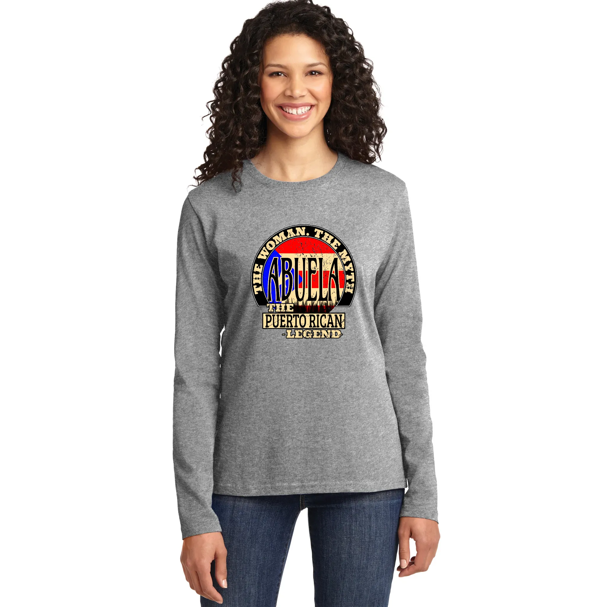 Abuela The Legend Ladies Missy Fit Long Sleeve Shirt