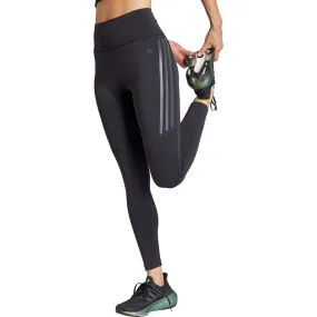 adidas DailyRun 3 Stripes Womens 7/8 Running Tights - Black