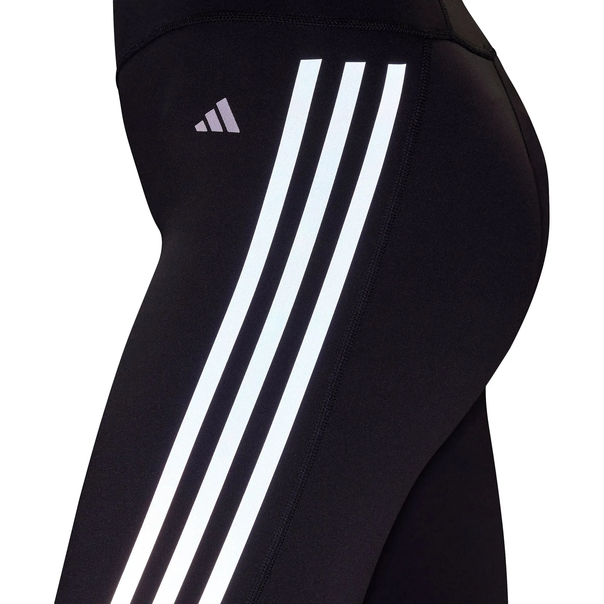 adidas DailyRun 3 Stripes Womens 7/8 Running Tights - Black