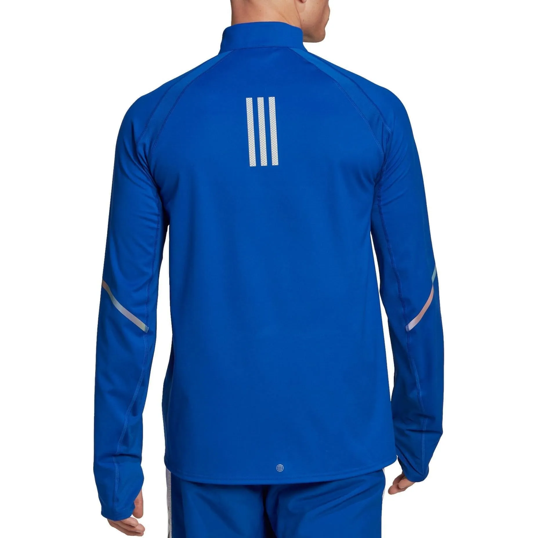 adidas Fast Half Zip Long Sleeve Mens Running Top - Blue