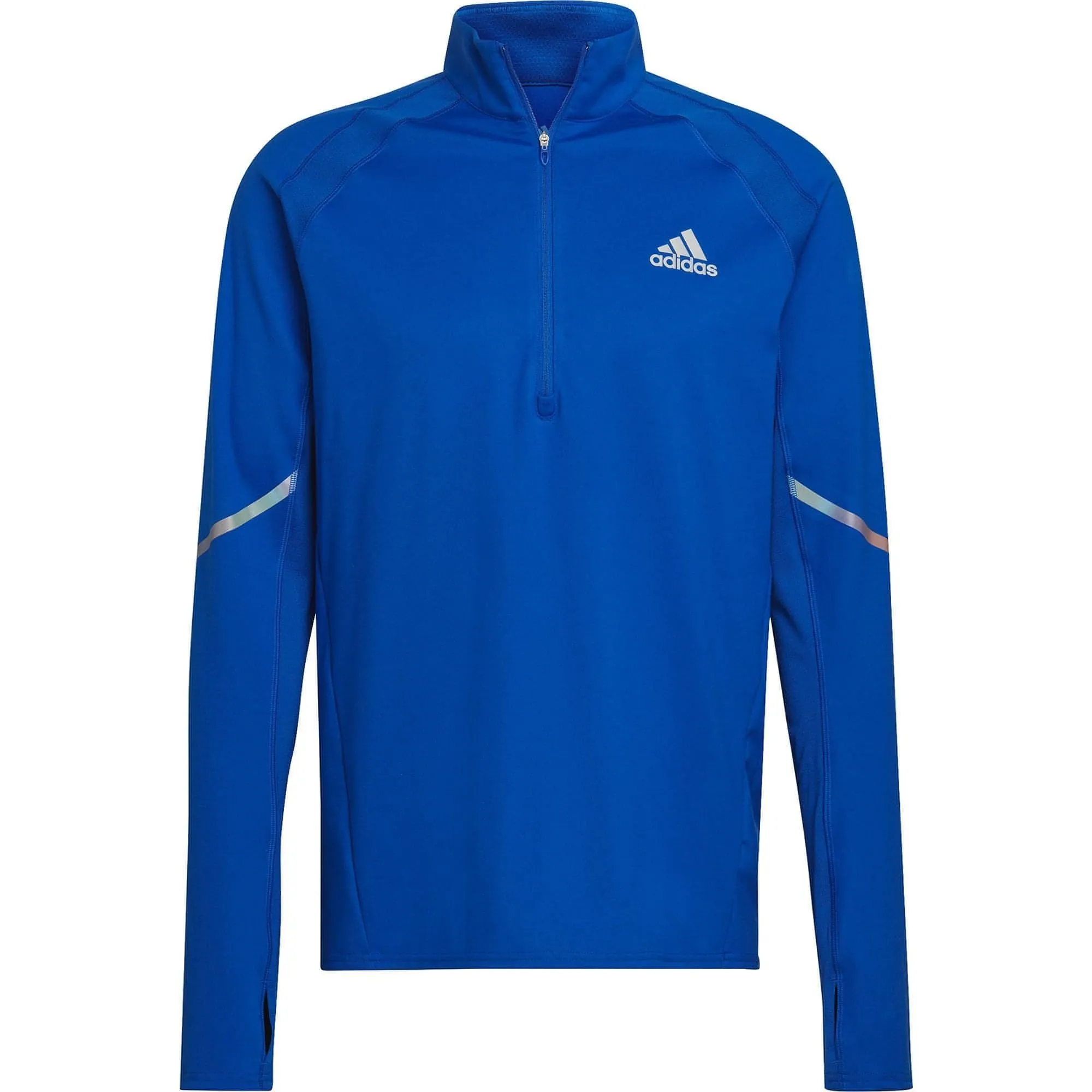 adidas Fast Half Zip Long Sleeve Mens Running Top - Blue