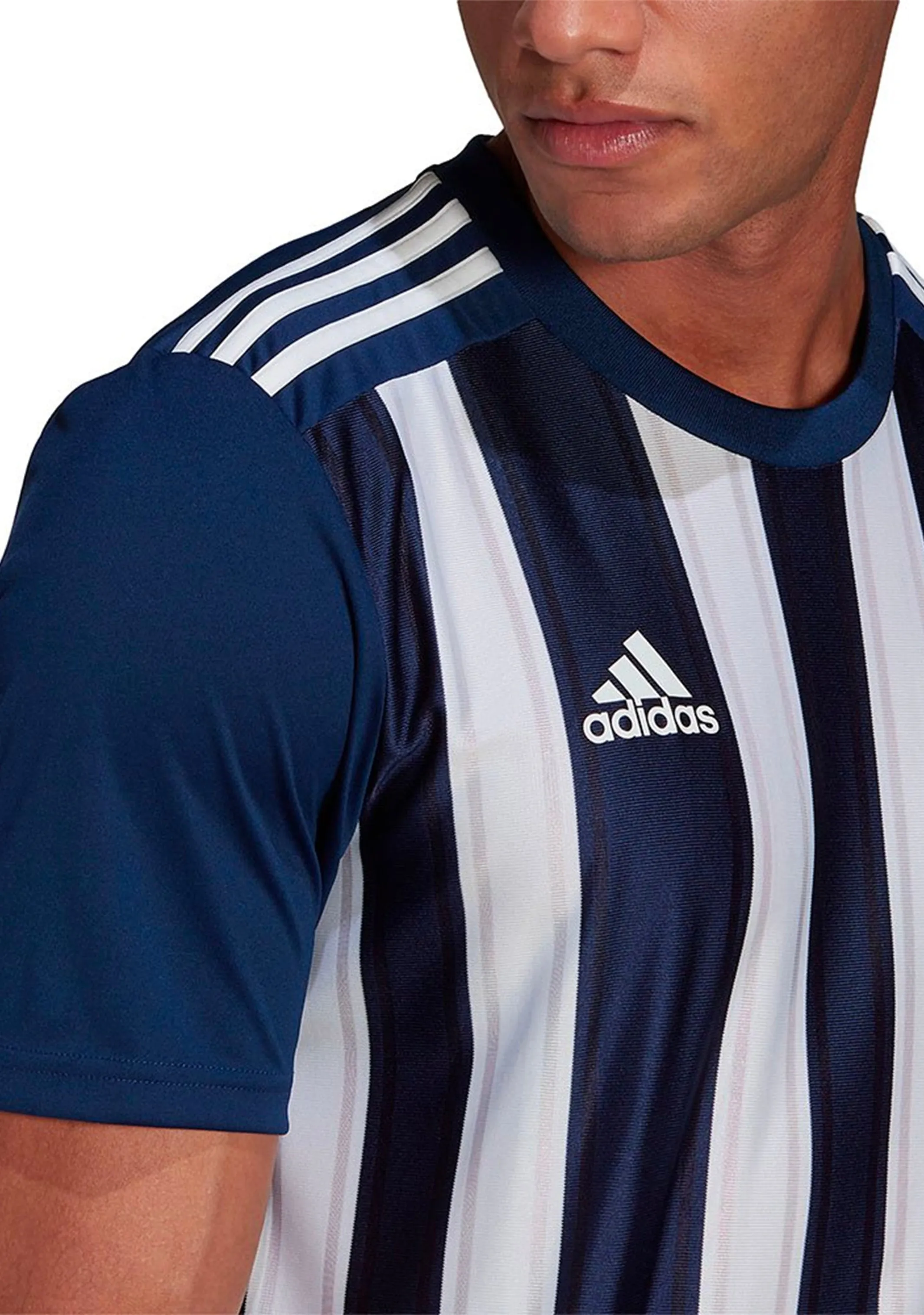 Adidas Mens Striped 21 Jersey Navy/White <br> GN5847