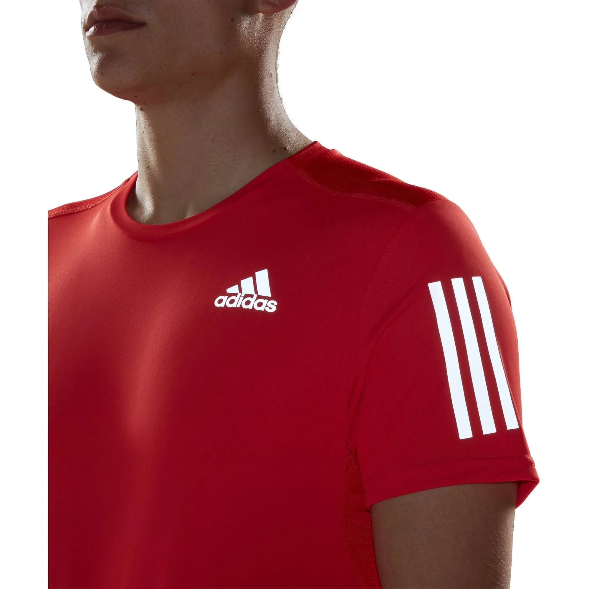 adidas Own The Run Short Sleeve Mens Running Top - Red