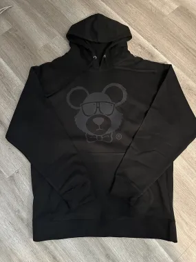 All Black Logo Bear Hoodie