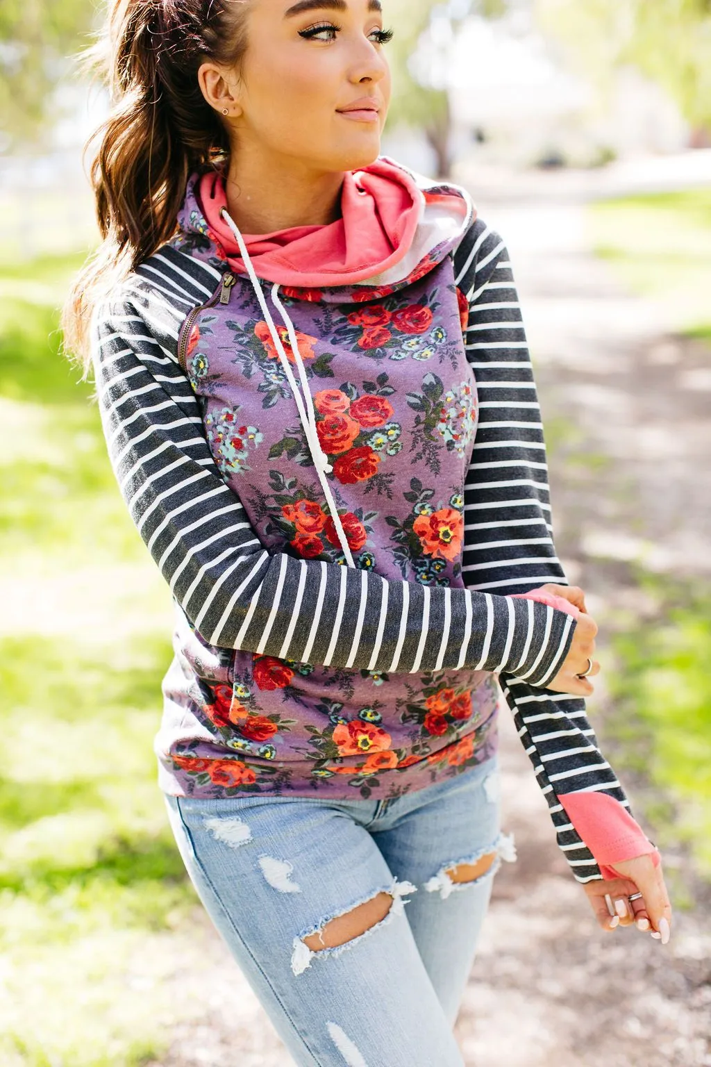 Ampersand Avenue DoubleHood Sweatshirt - Stormy Meadows