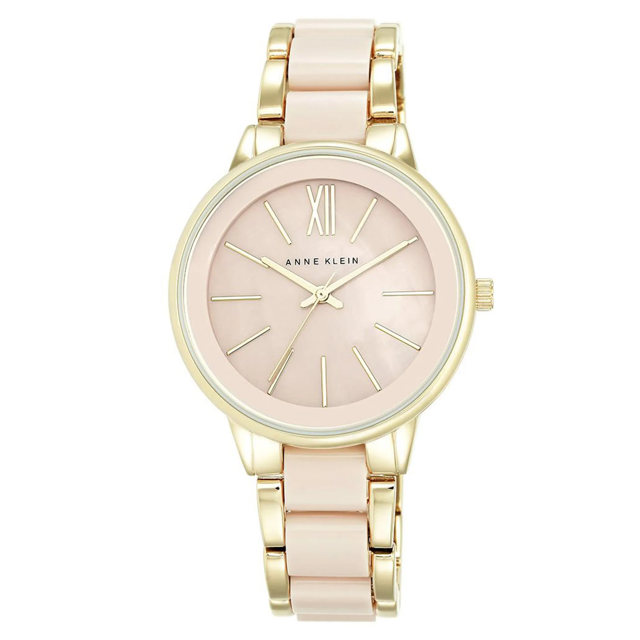 Anne Klein Peach Gold and Blush Stainless Steel Women's Watch - AK1412BMGB