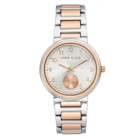 Anne Klein Two-tone Stainless Steel Silver Dial Women's Watch - AK3407SVRT