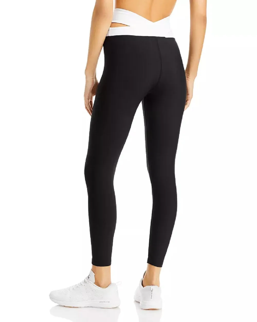 Aqua Women's Athletic Criss Cross Waist Leggings, Black, M