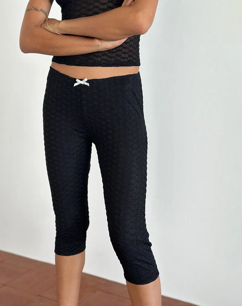 Asih Capri Trousers in Black Heart Lace