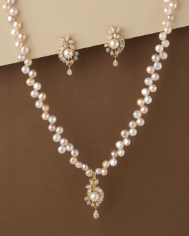 Asymmetric Glam Pearl Necklace Set