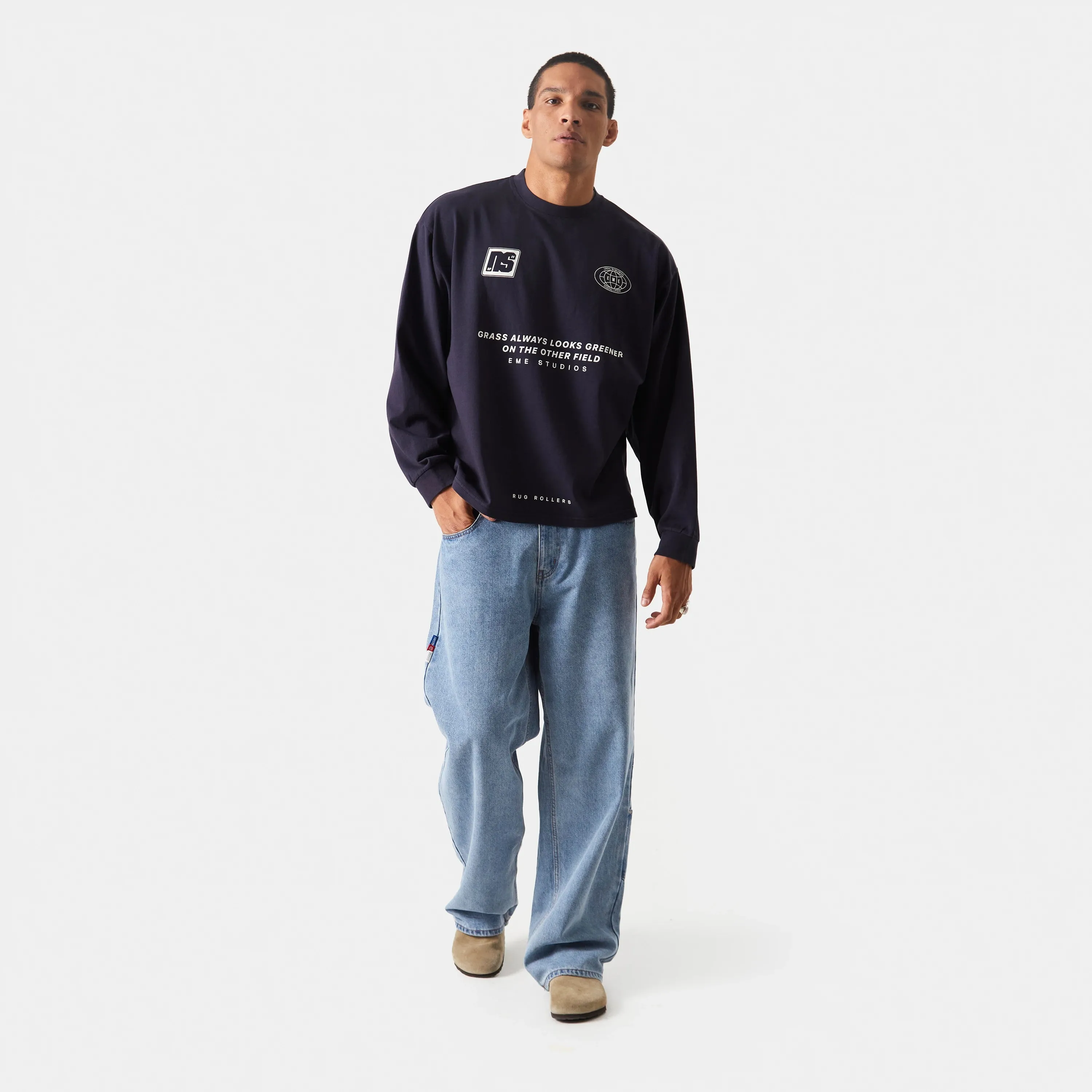 Away Navy Oversized Long Sleeve