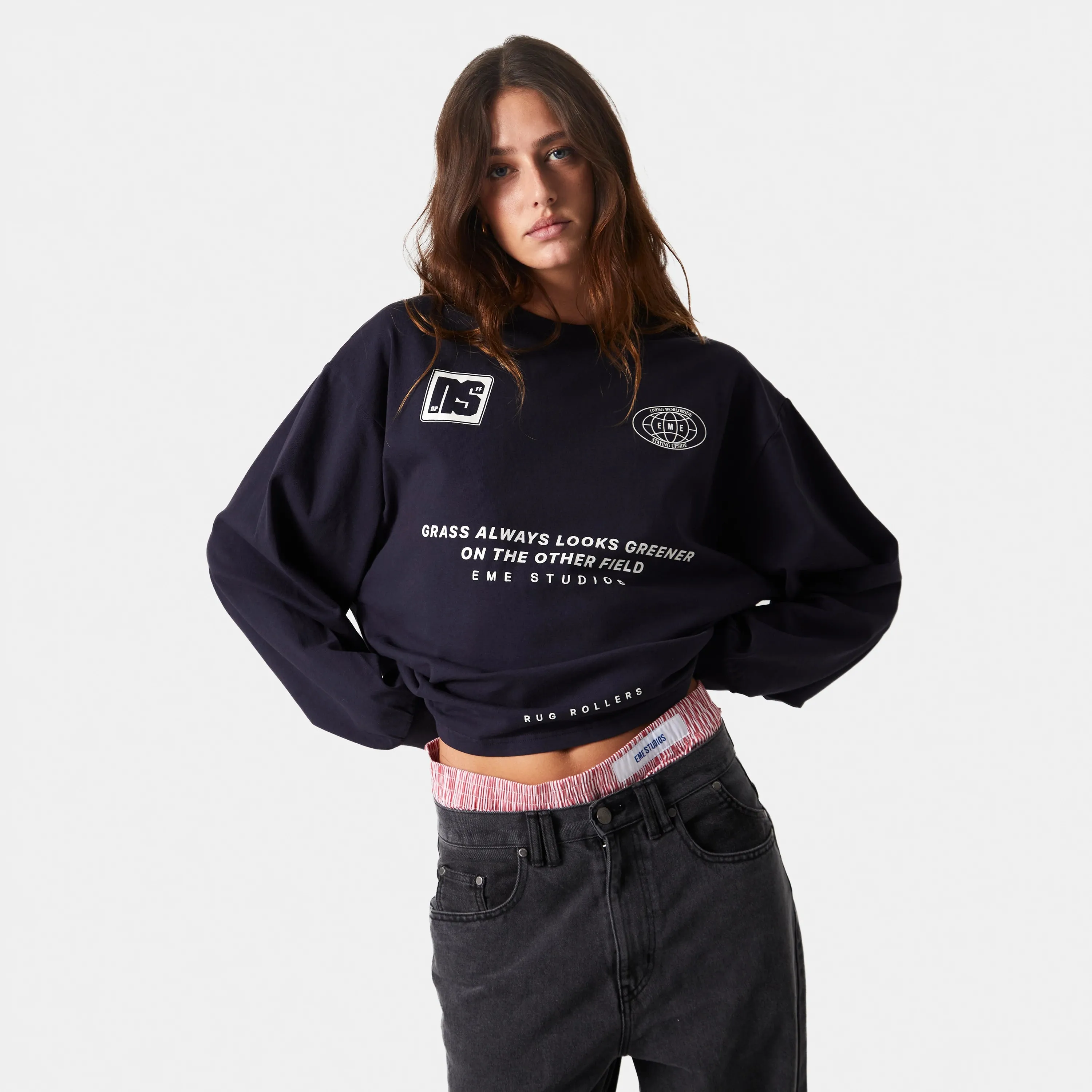 Away Navy Oversized Long Sleeve