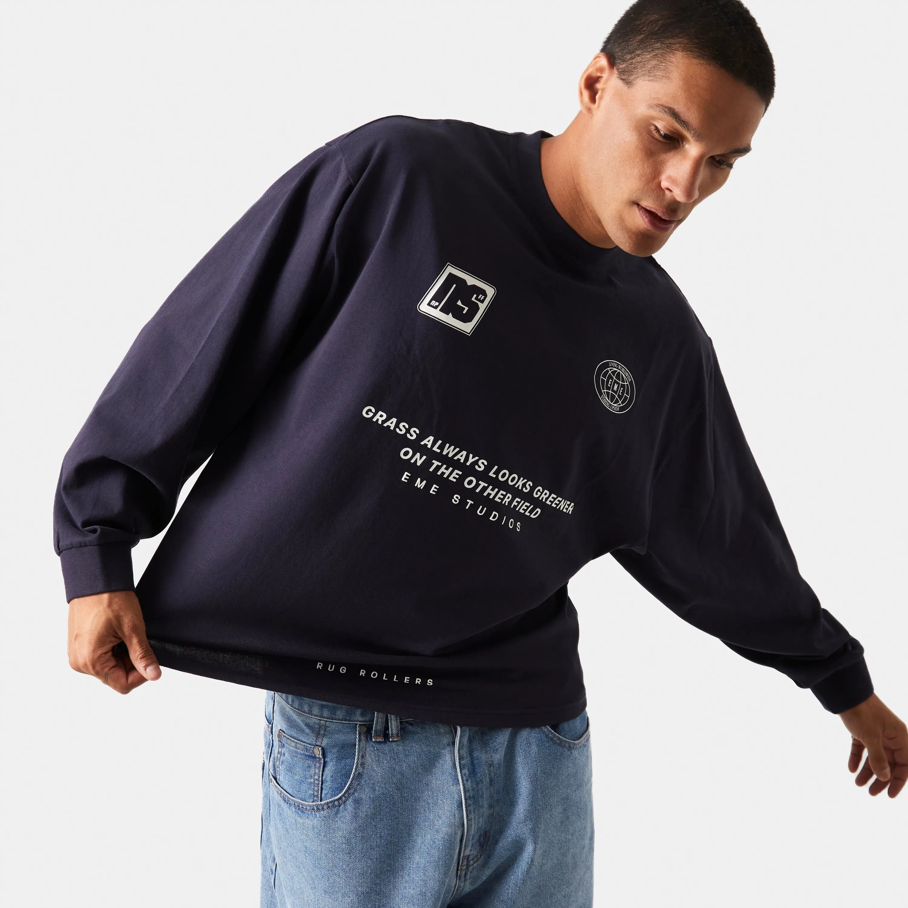 Away Navy Oversized Long Sleeve