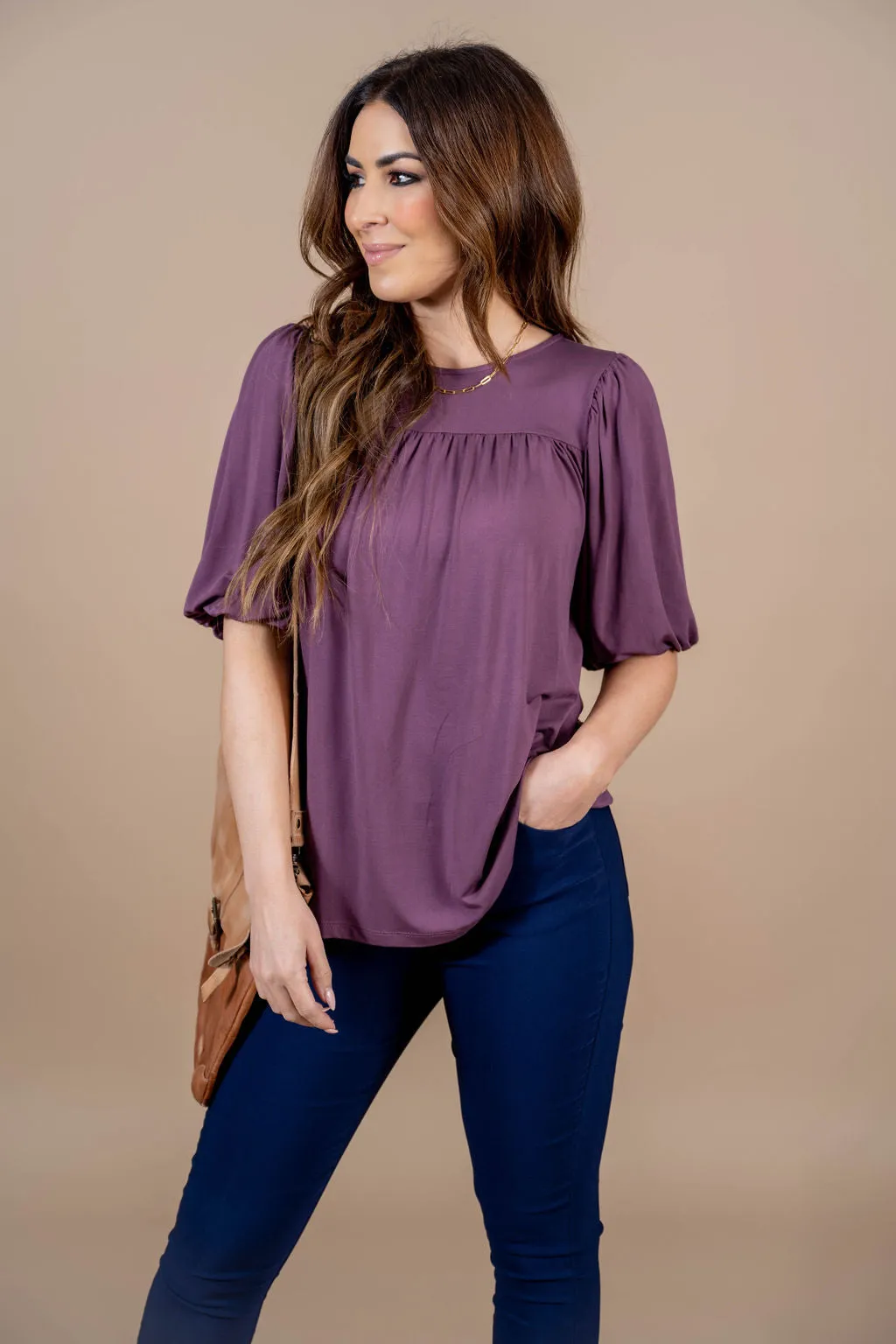 Balloon Half Sleeve Babydoll Tee