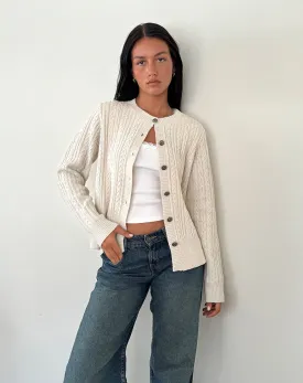 Bavana Cardigan in Ivory