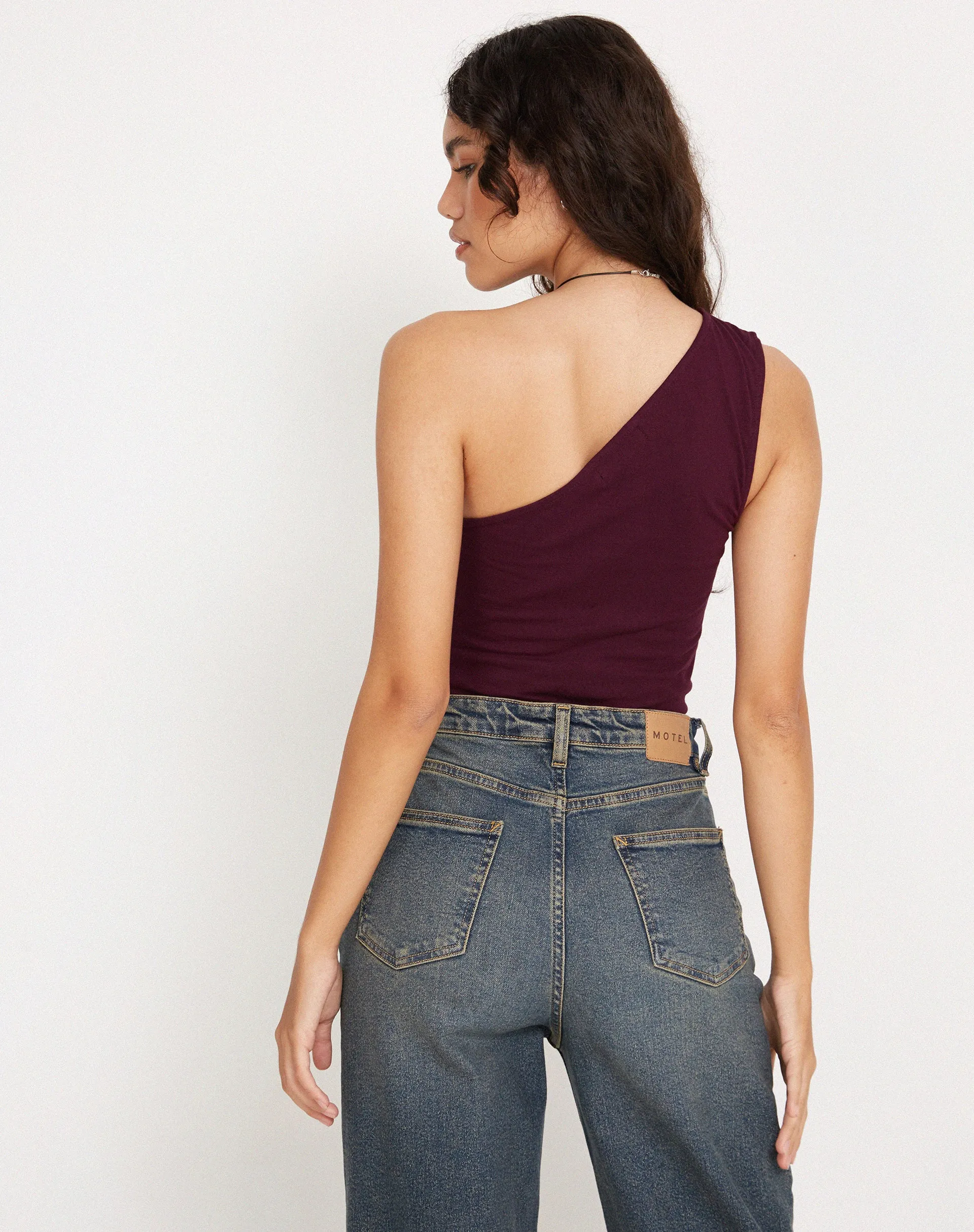 Bay One Shoulder Top in Fig