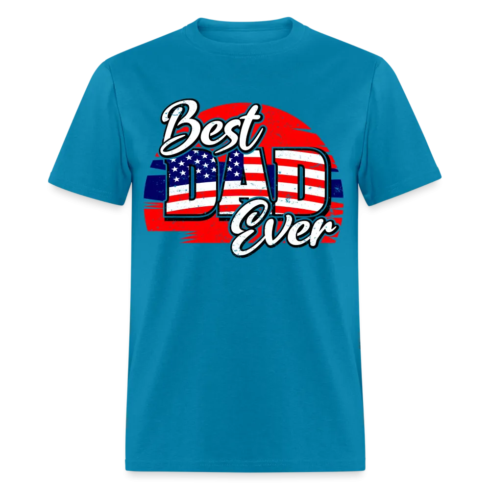 Best Dad Ever T-Shirt (Red, White & Blue Dad Tee)