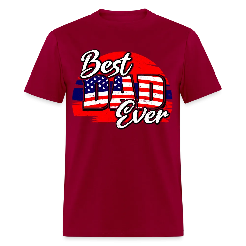 Best Dad Ever T-Shirt (Red, White & Blue Dad Tee)