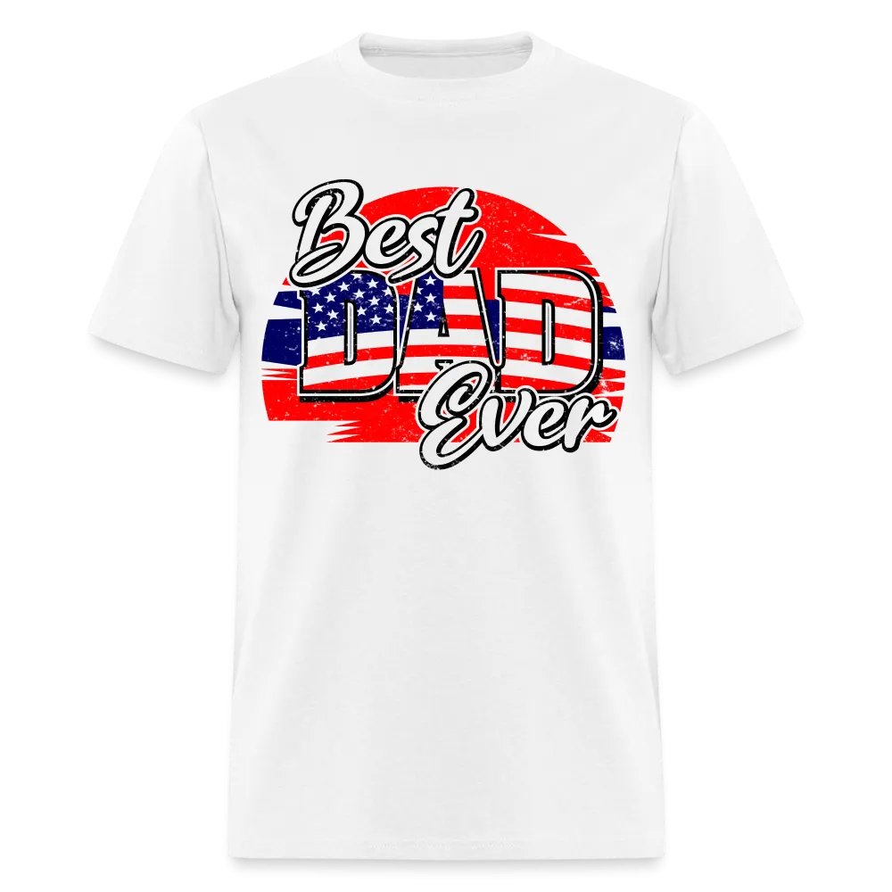 Best Dad Ever T-Shirt (Red, White & Blue Dad Tee)