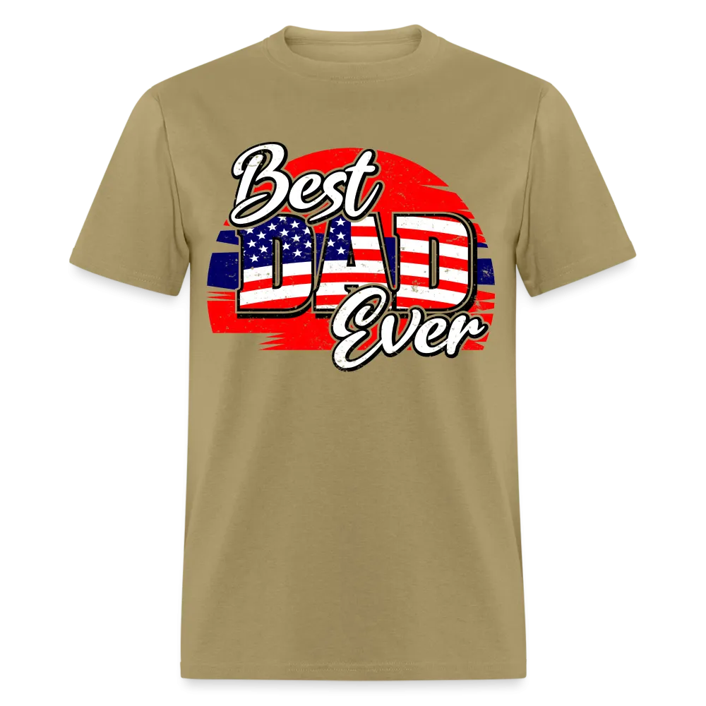 Best Dad Ever T-Shirt (Red, White & Blue Dad Tee)