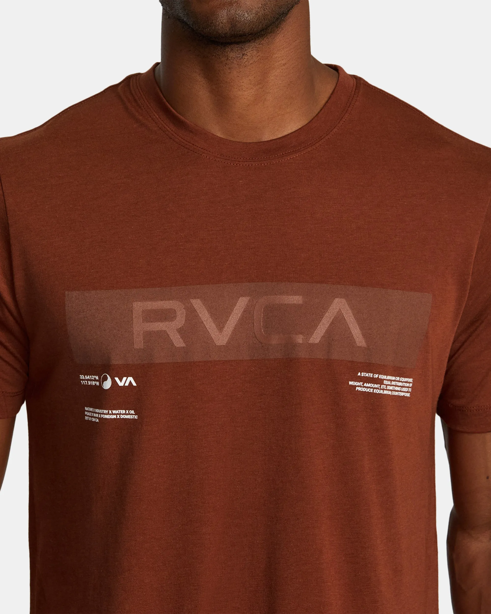 Big RVCA Sport Tech T-Shirt - Red Brick