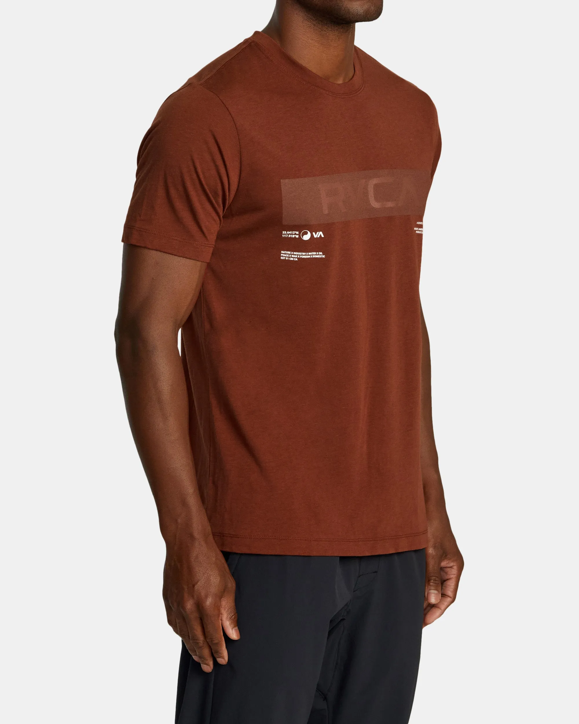 Big RVCA Sport Tech T-Shirt - Red Brick