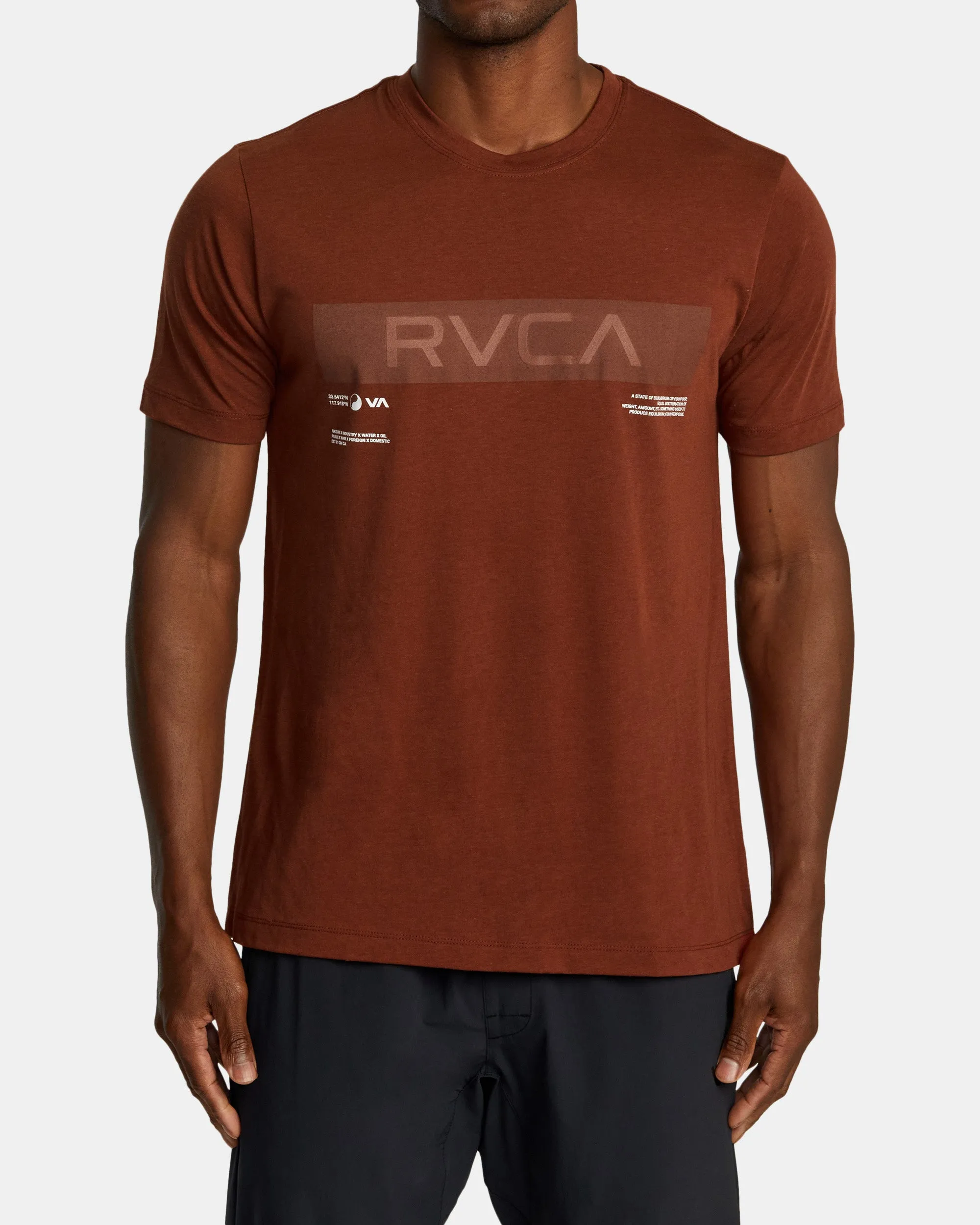 Big RVCA Sport Tech T-Shirt - Red Brick