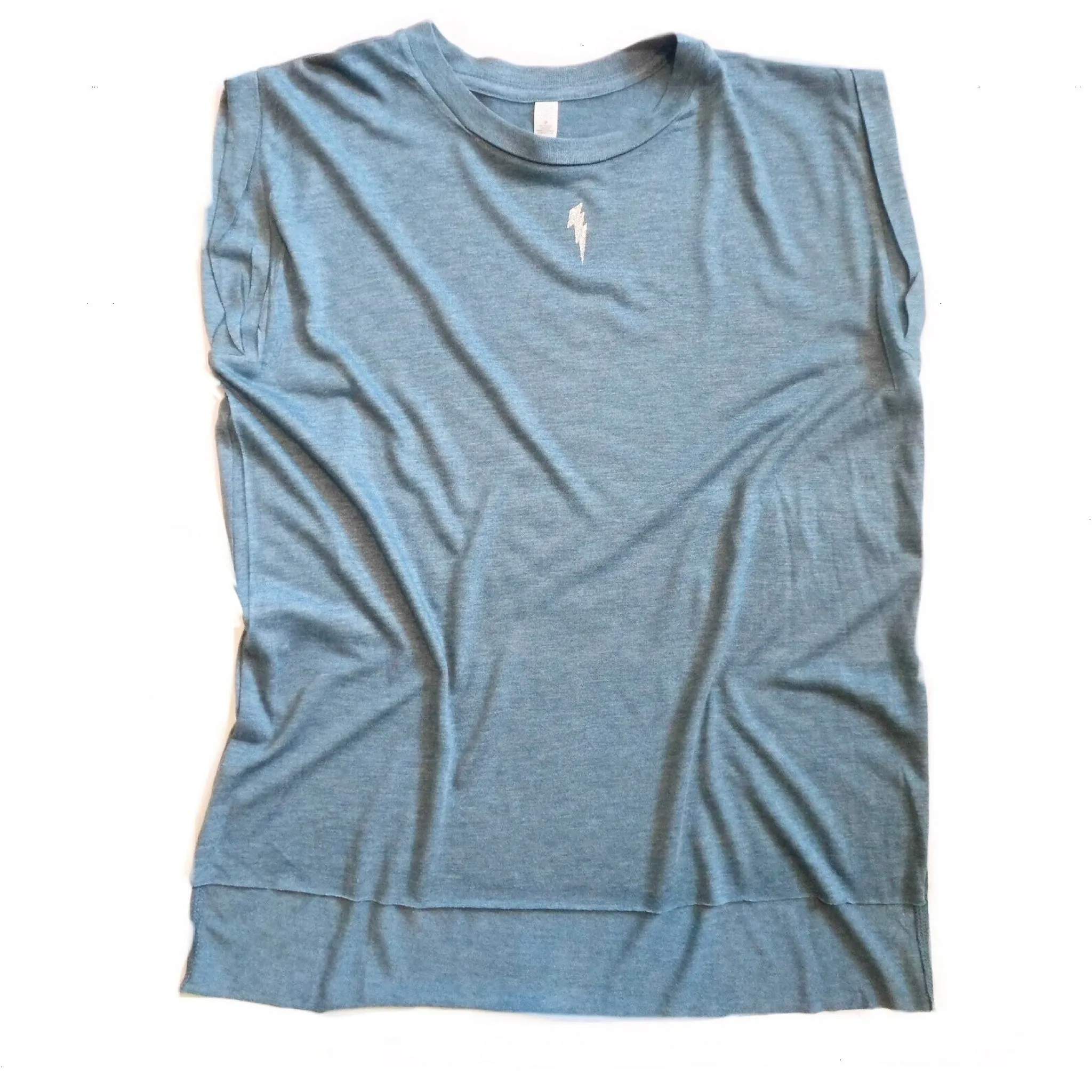 Blue/Grey Tank with Silver Bolt Detail