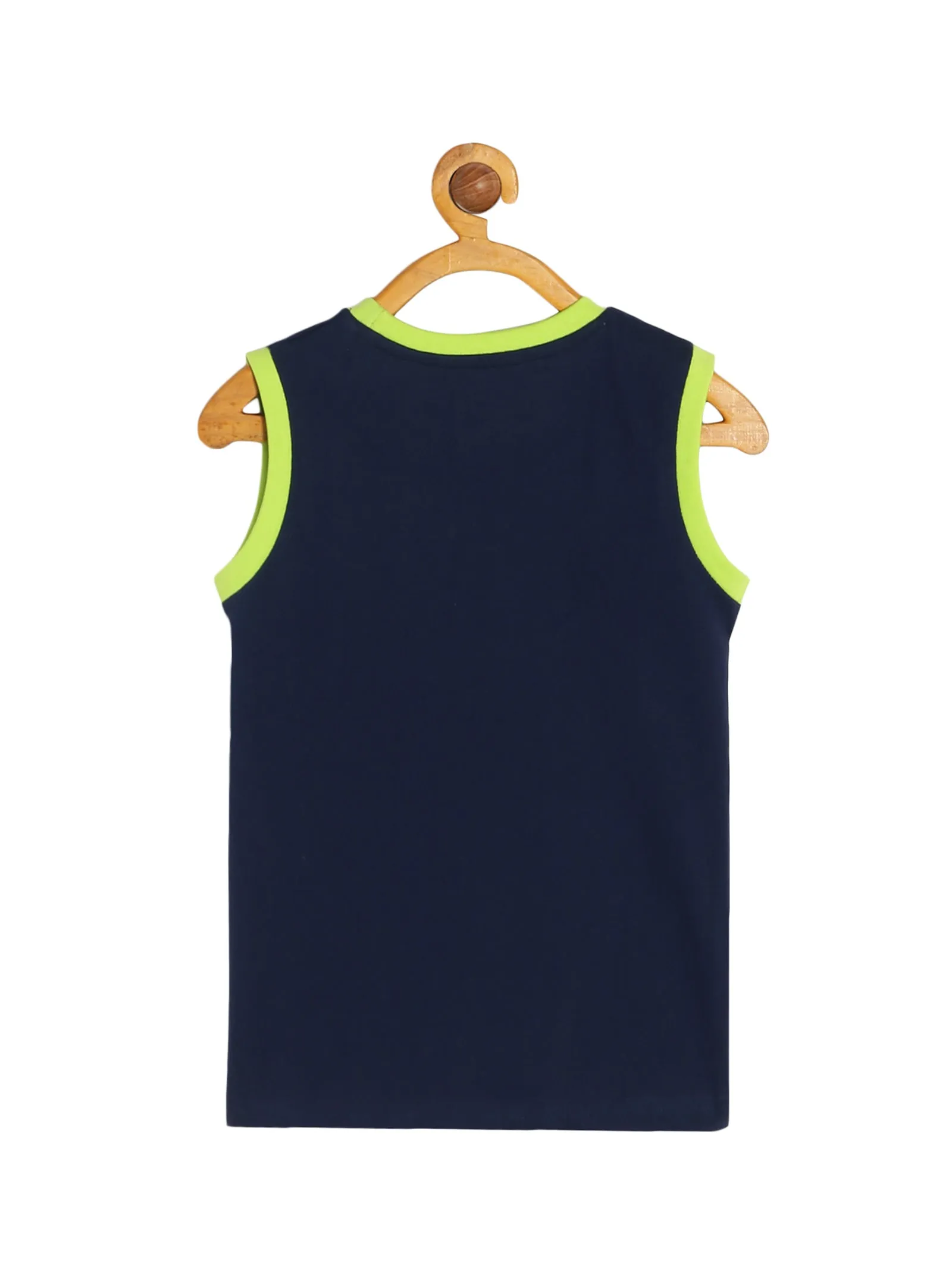 Boy's Printed Round Neck Sleeveless Tee & Knee length Basic Short Set