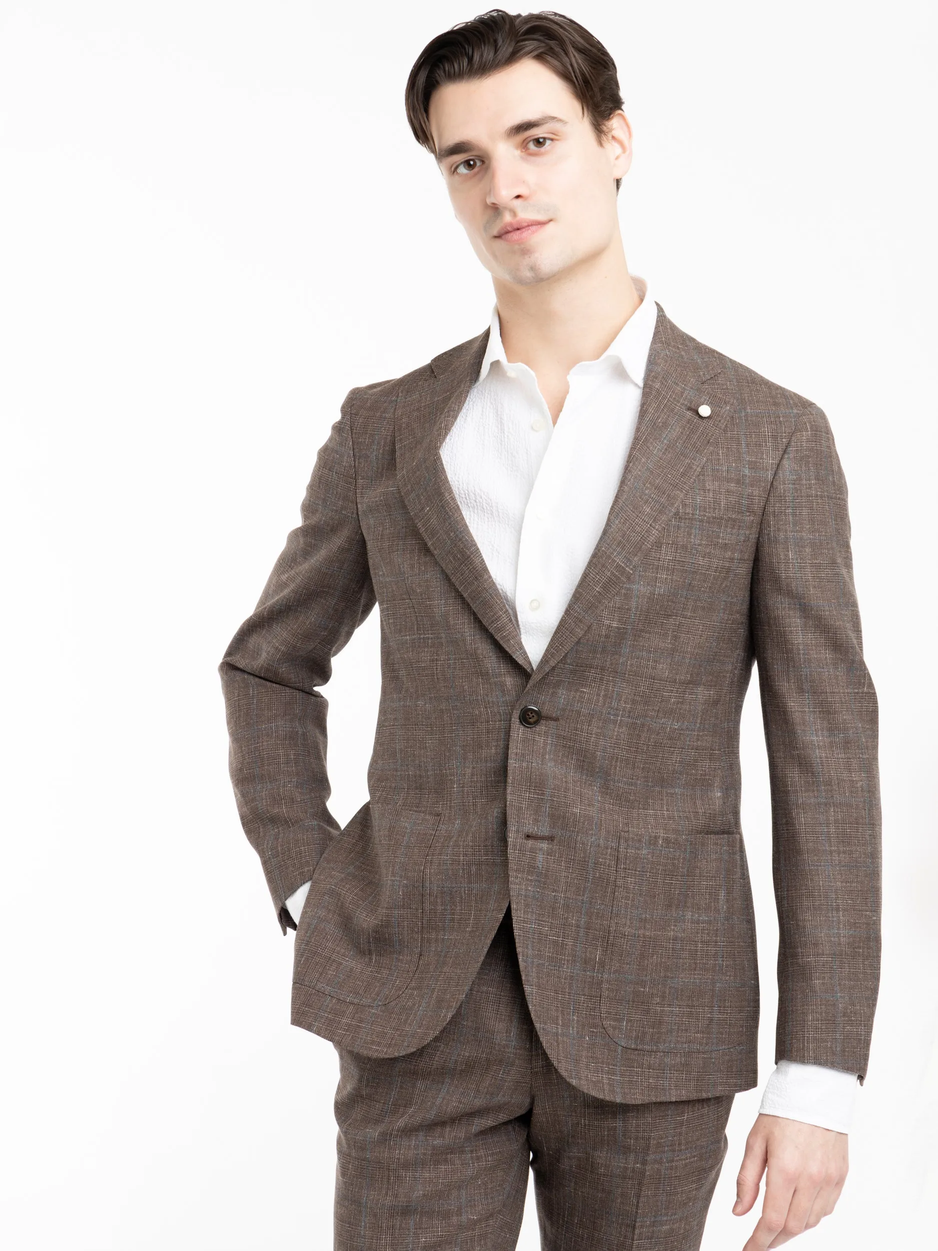 Brown Wool-Silk Suit