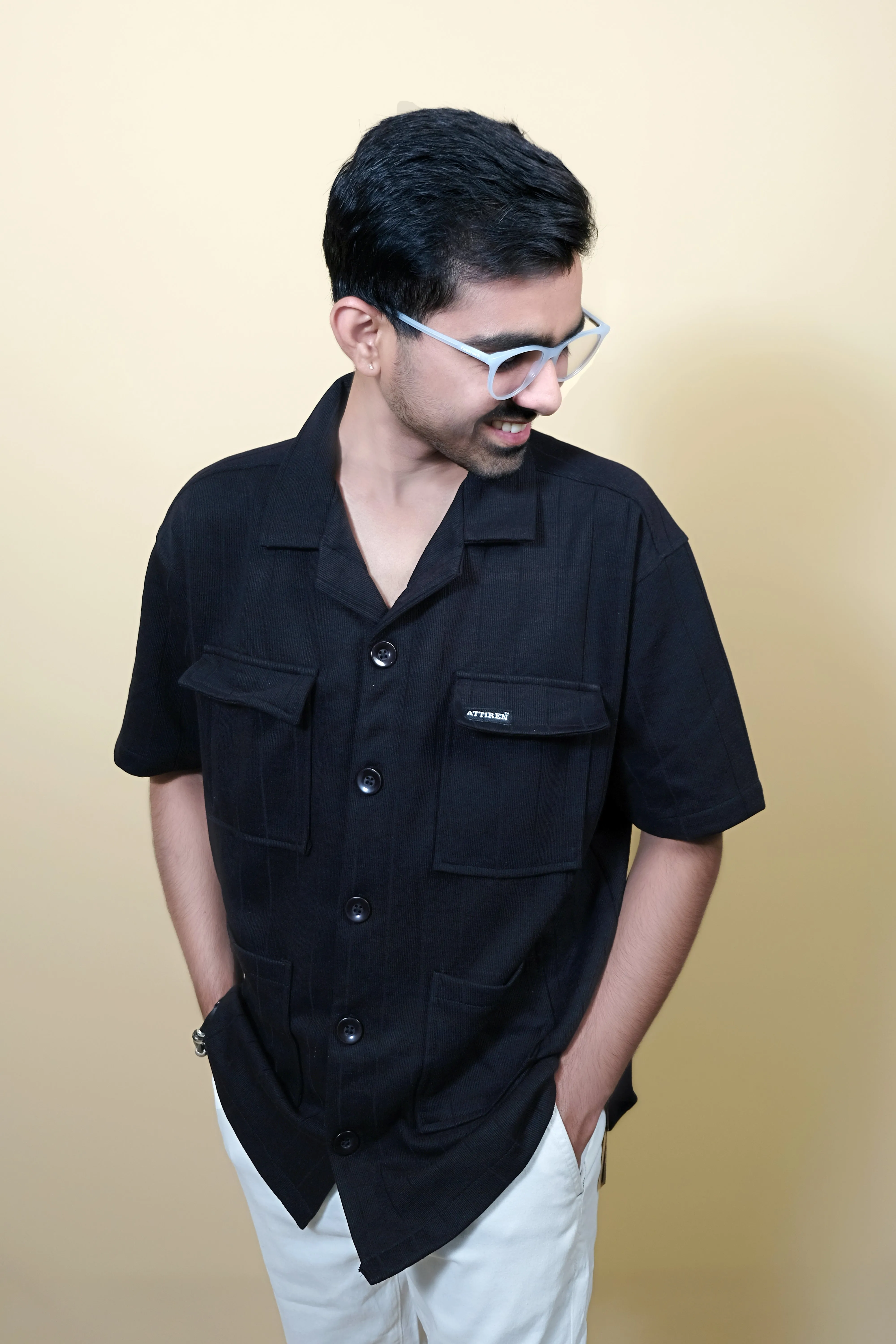 Cargo Pocket Black Shirt