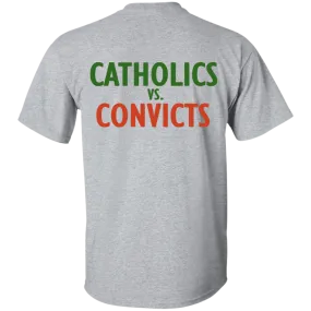 Catholics vs. Convicts t-shirt back side