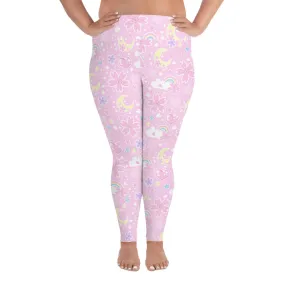 Cherry Blossom Dreams Pink Plus Size Leggings