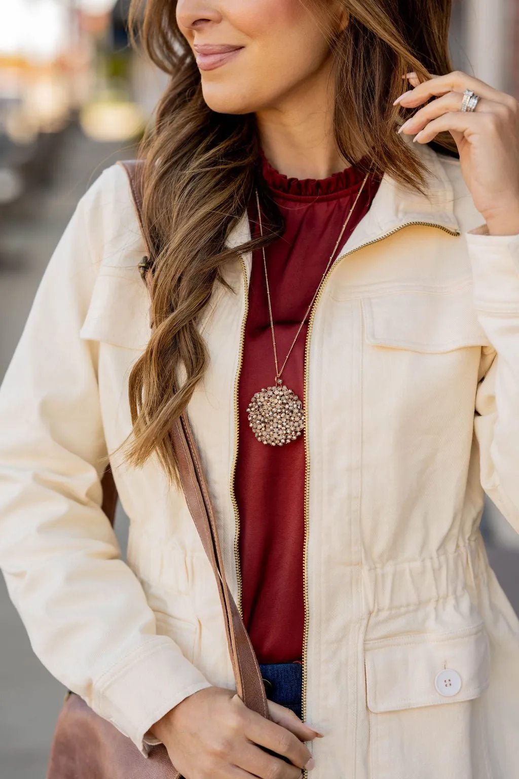 Cinched Waist Utility Jacket