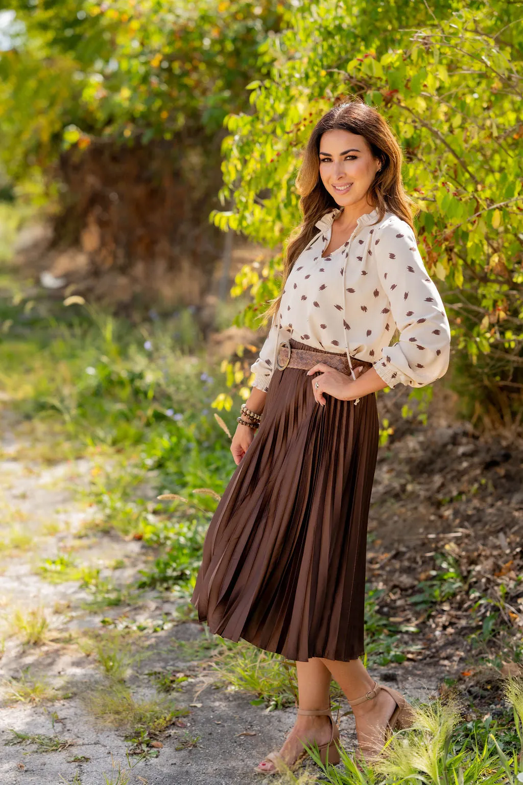 Classic Accordion Midi Skirt