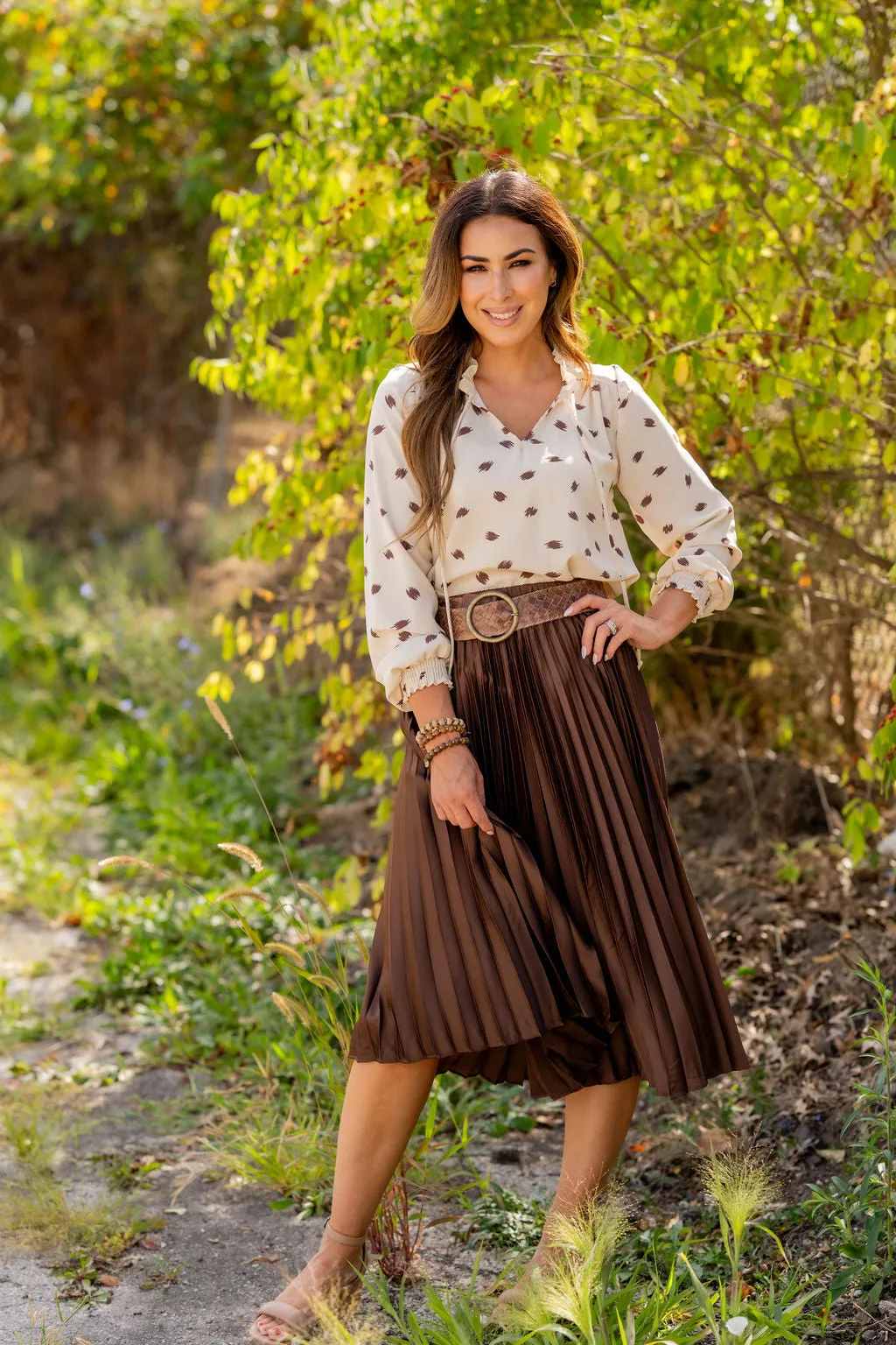 Classic Accordion Midi Skirt