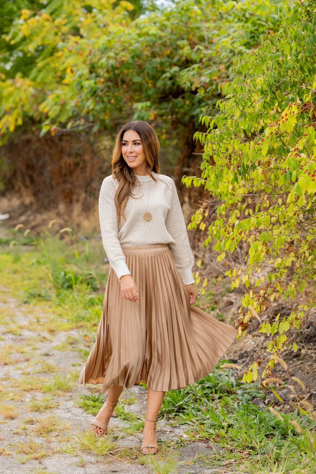 Classic Accordion Midi Skirt