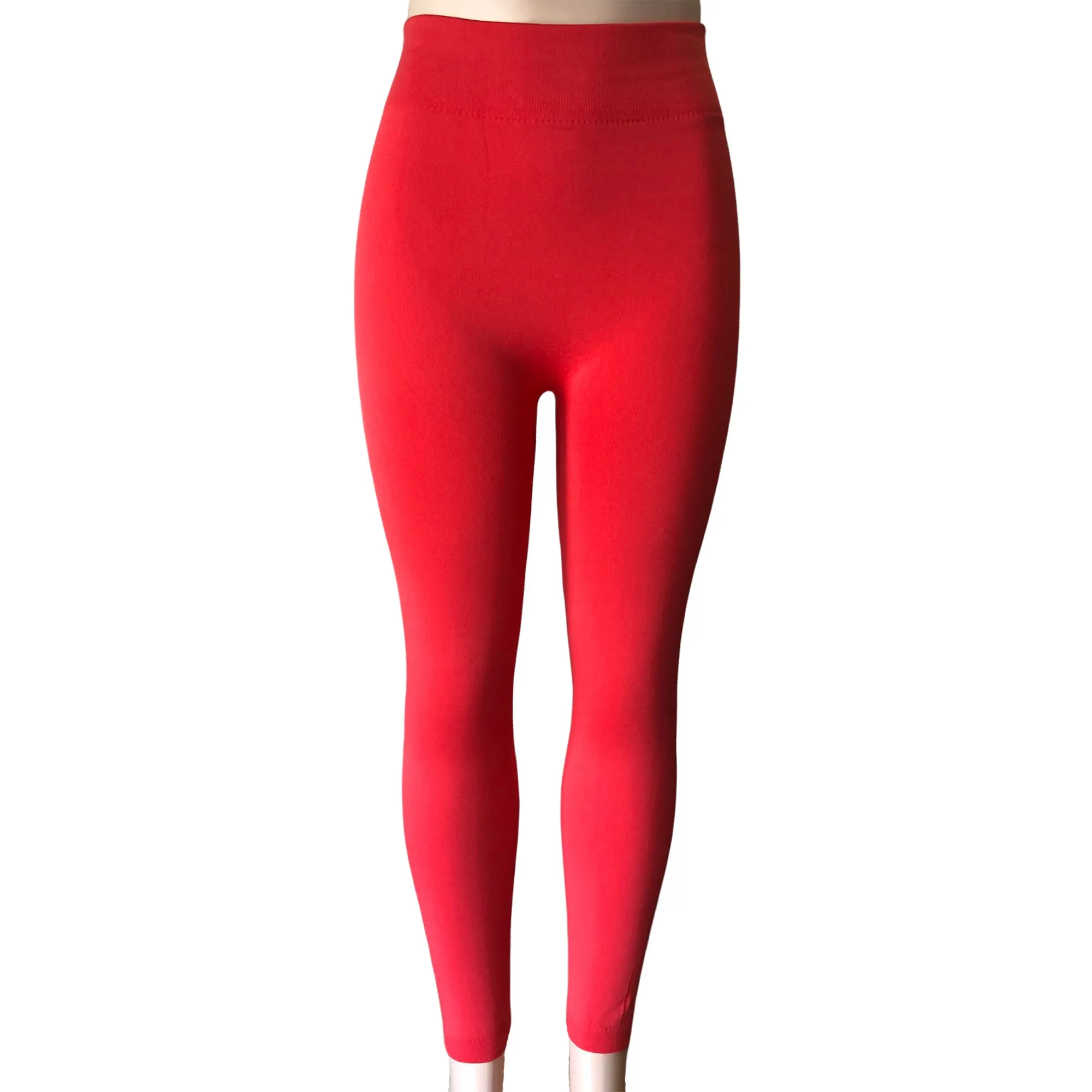 CLEARANCE FLEECE LEGGINGS (CASE OF 72 - $1.50 / PIECE) - Women's Fleece Leggings in Coral SKU: P1301-CORAL-72