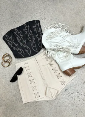 Cobain Ivory Lace Shorts