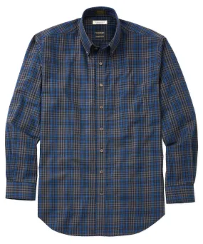 Cotton-Wool Plaid Long-Sleeve Sport Shirt