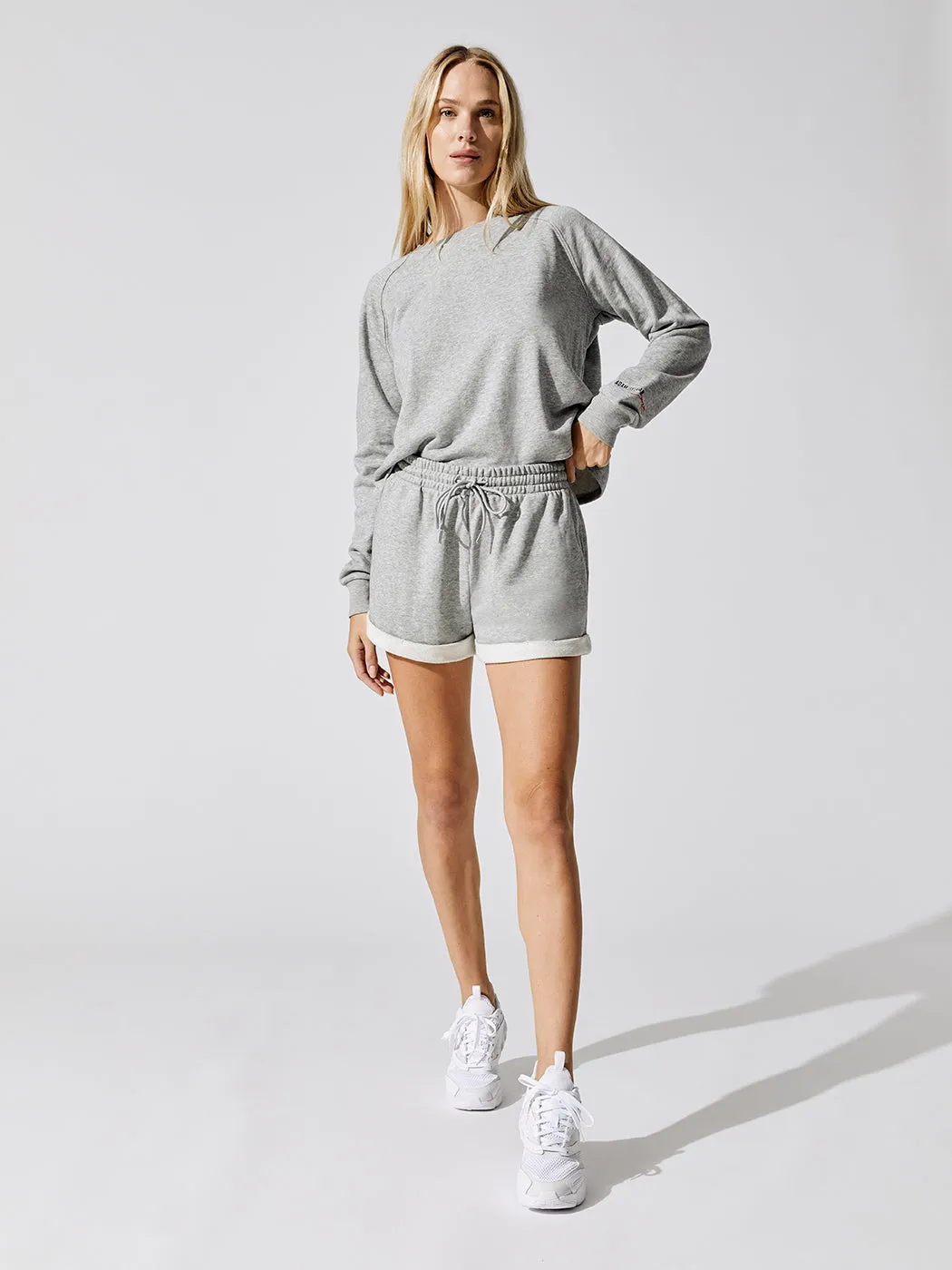 Cuffed Cozy Sweatshort - Heather Grey