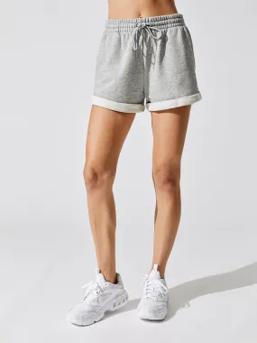 Cuffed Cozy Sweatshort - Heather Grey