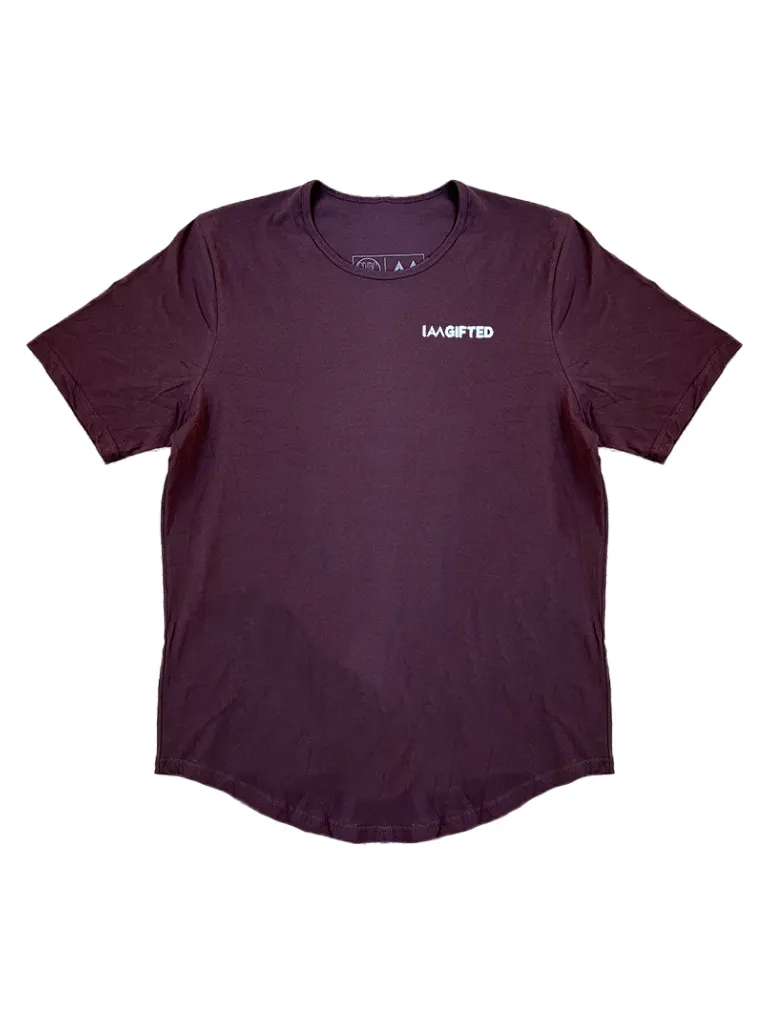 Curved Hem Tee in Oxblood