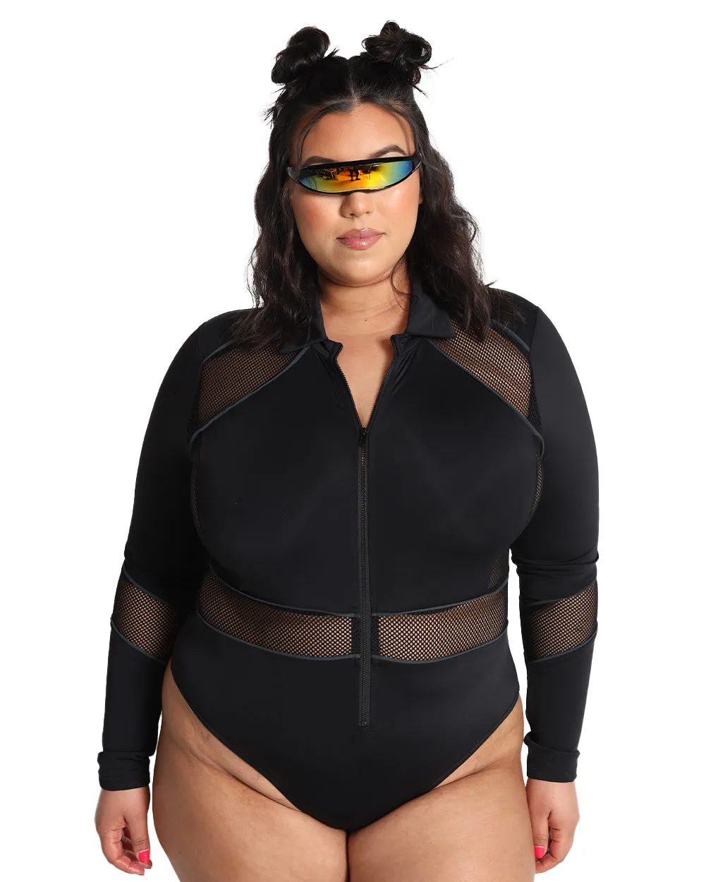 Dark Meets Light Rainbow Reflective Bodysuit